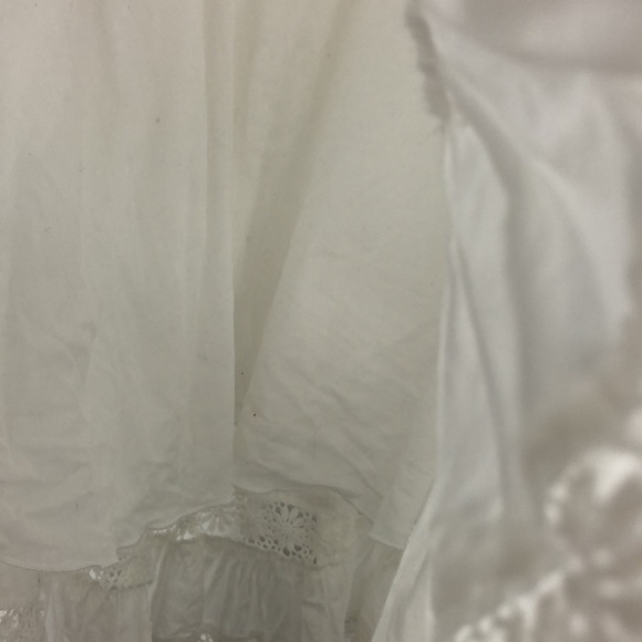Vintage white short puff sleeve crochet lace square neck mini dress 8 - Picture 4 of 9